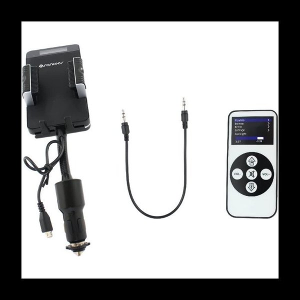 Sanoxy Universal FM Transmitter Kit Adjustable Anti-Slip Phone Holder Mount with Micro USB Cord SANOXY-FMTRNS-MICROUSB
